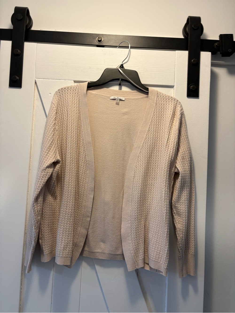 Women's Open-Front Knit Cardigan in Light Beige